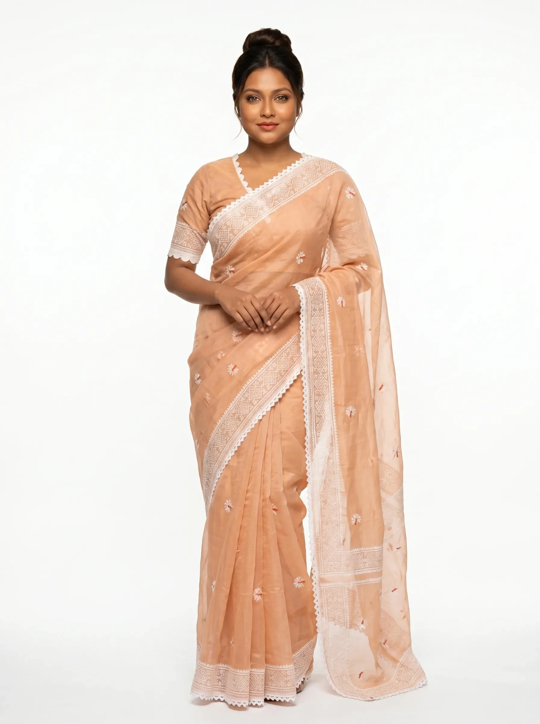 Peach Whisper Cotton Saree